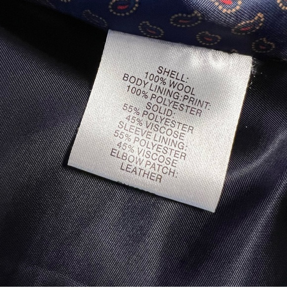 Cremieux Dark Gray wool Blazer Leather Elbow Patches 2 Button Blazer men's Large - Picture 11 of 16